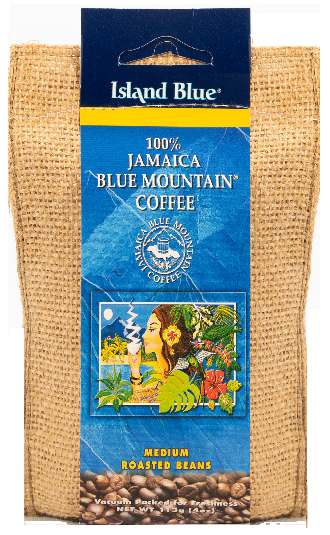 Island Blue Jamaica Blue Mountain Coffee 12oz Roasted Beans Medium